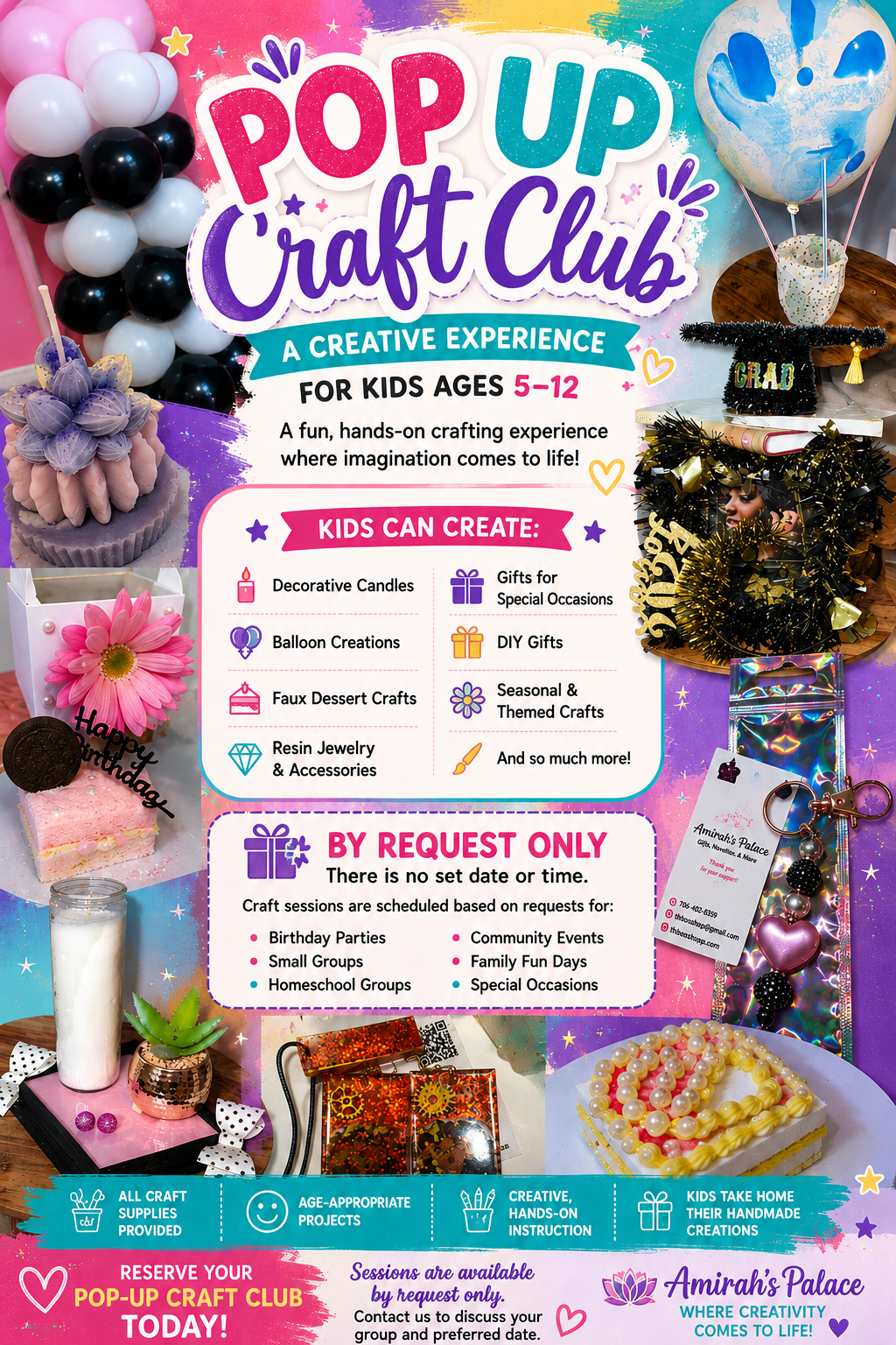 Pop Up Craft Club (Mobile Only) ( Please Call Before Booking)