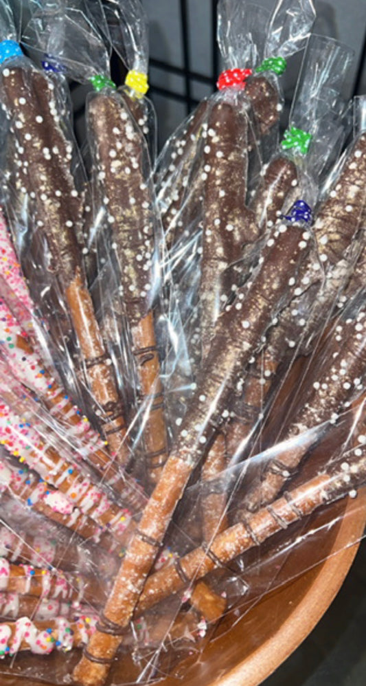 Chocolate Covered Pretzel Rods (Please Call First To Place Order)